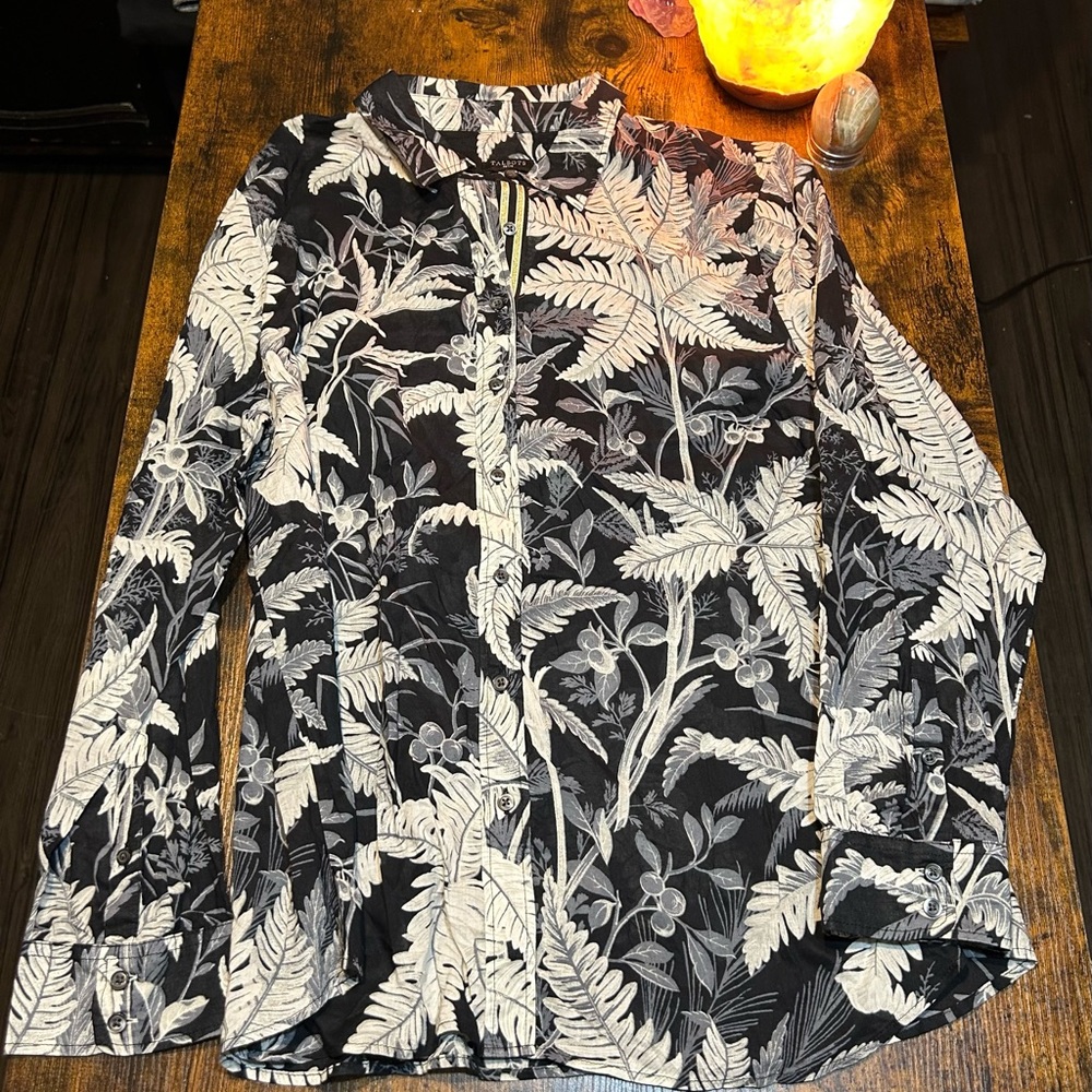 Talbots petite XL floral print long sleeve shirt
